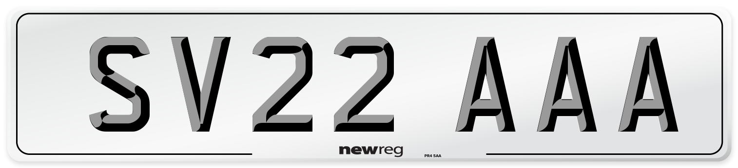 SV22 AAA Number Plate from New Reg